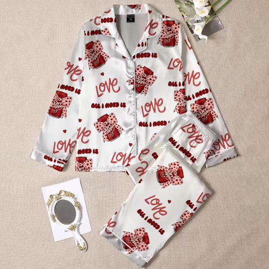 Discover Dr Pepper Pink Coquette Bow 2 Sides Pajamas Set for Women, Dr Pepper Lover Pjs, Dr Pepper Est. 1885 Sweatshirt, Pink Bow Dr Pepper Pajamas