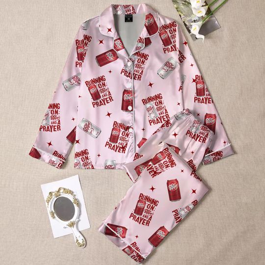 Dr Pepper Pajamas Set, Cute Cola Sleepwear Set, Soft Holiday Pajama Set, Fun Drink Lover Loungewear, Retro Coke Pajamas Set For Family