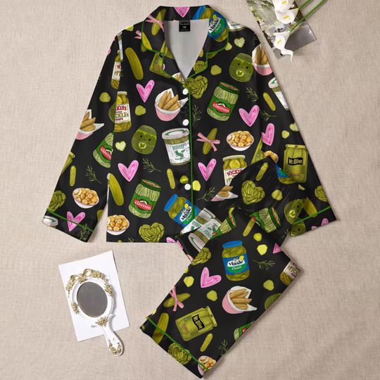 Pickle Lover PJs Set, Pickle Lover Shorts Pajamas, Pickle Short Pajama Set, Women Pajama, Gift for Her