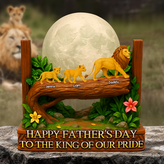 Discover Lion Dad Plaque - Personalized Gifts For Dad