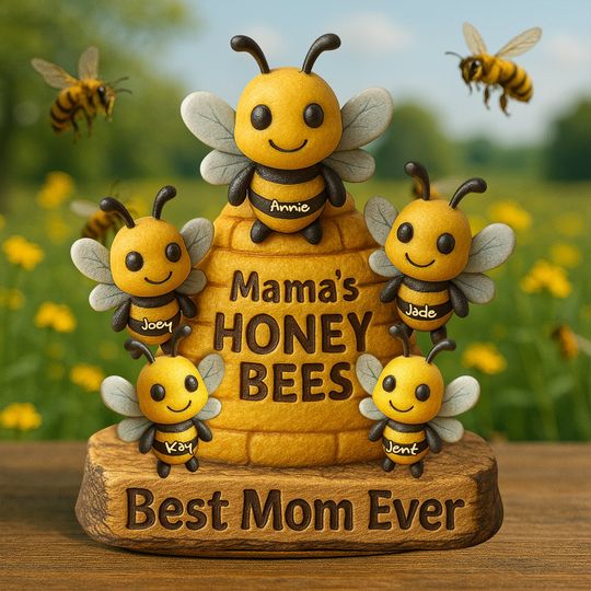 Discover Personalized Gifts For Mom Acrylic Plaque, Mama Honey's Bees