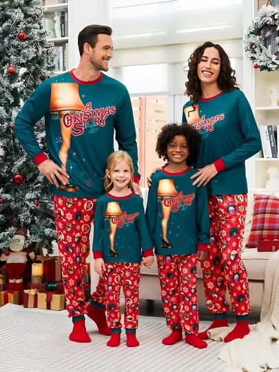 A Christmas Story Family Christmas Pajamas, Movie Long Sleeve Pajamas Set, Holiday Gift