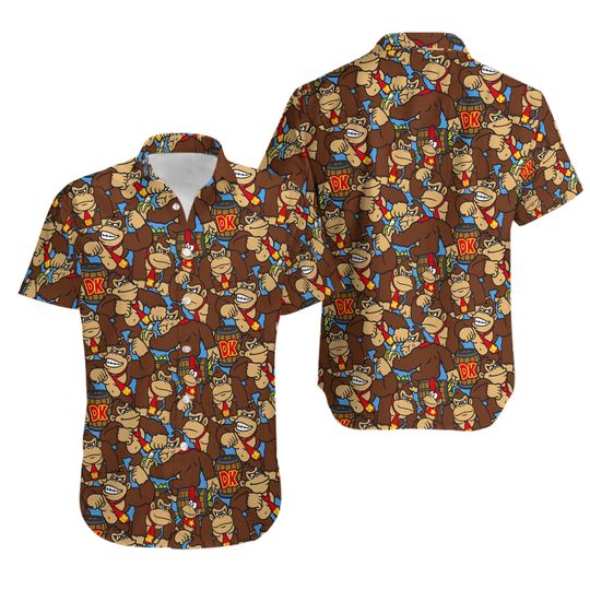 Donkey Kong Hawaiian Button Down Shirt