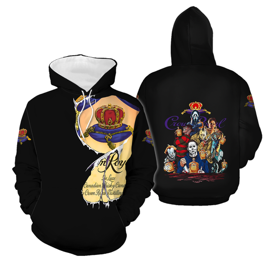 Halloween Crown Royal Hoodie, Whiskey Drinking Hoodie, Whisky 3D All Over Print