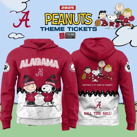 Albm Crimson Tide Peanuts 2025-2026 Snoop All Over Print 3D Hoodie