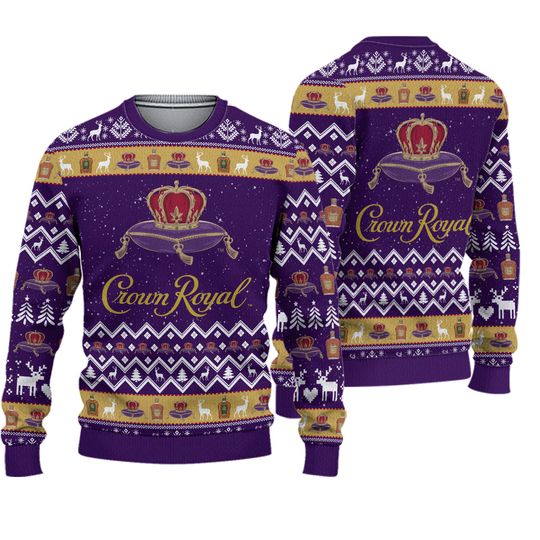 Christmas Crown Royal Ugly Sweater, Christmas Drinking shirt, Whisky Christmas Shirt, Crown Royal Shirt, Holiday Ugly Sweater Party