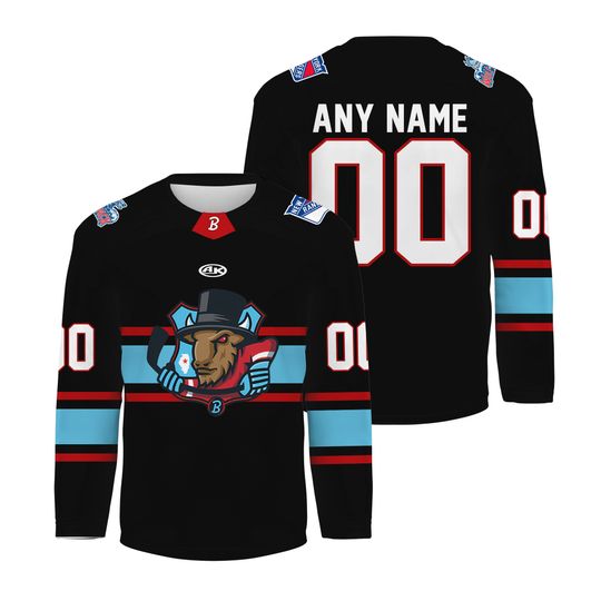 Personalized Bloomington Bison 2055/26 Black Hockey Shirt Fan Gear Gift Hot