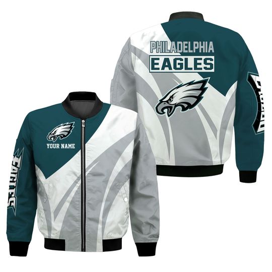 Philadelphia Eagles Football Team Logo Personalized Bomber Jacket