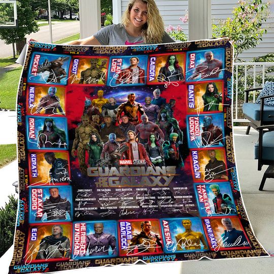 Guardians Of The Galaxy Fleece Blanket, Stawars Raccoon Root Starlord Blanket, Sci-fi Movies Inspired Blanket, Blanket Sofa Bed Decor Gift