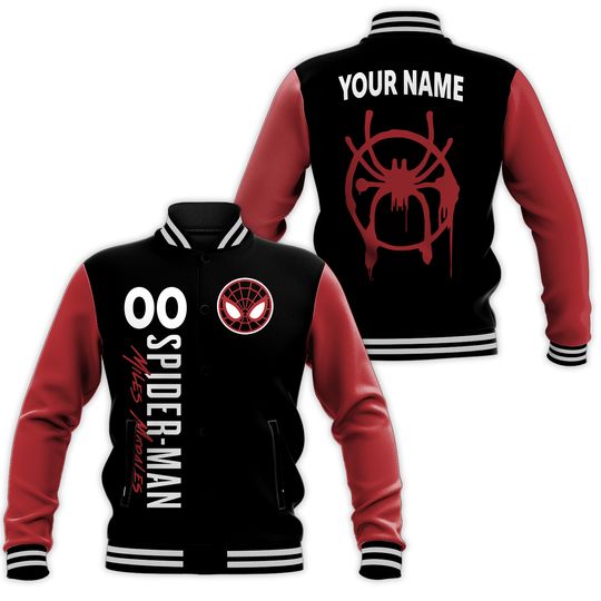Personalized Spider-man Miles Morales Superhero Fans Gift Baseball Jacket
