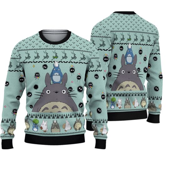 My Neighbor Totoro Ghibli Studio Christmas Ugly Sweater All Size