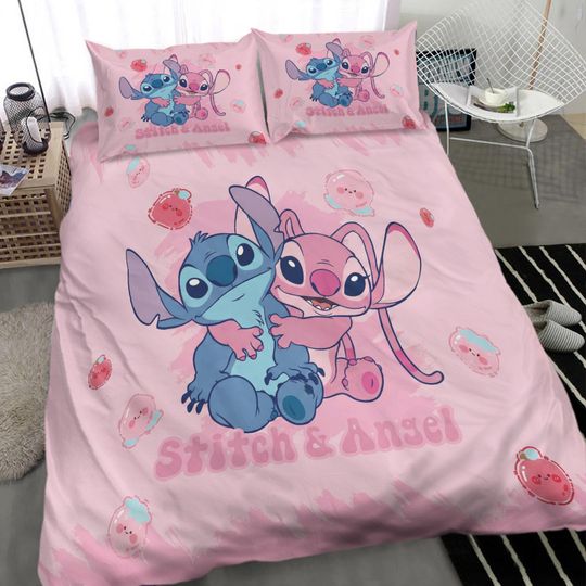 Stitch Duvet Cover Set Pink Bedding Set
