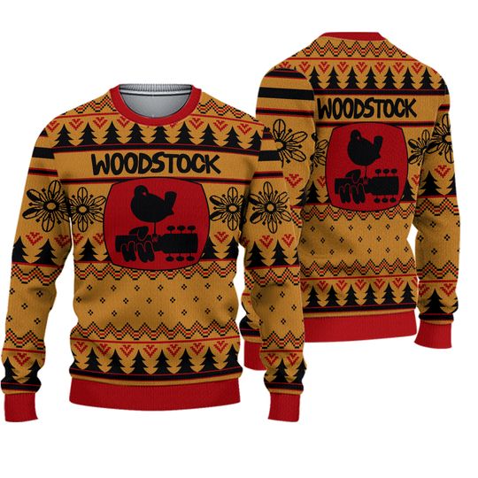 Woodstock Ugly Christmas Sweater Fullsize, Gift For Fans, Christmas Gift