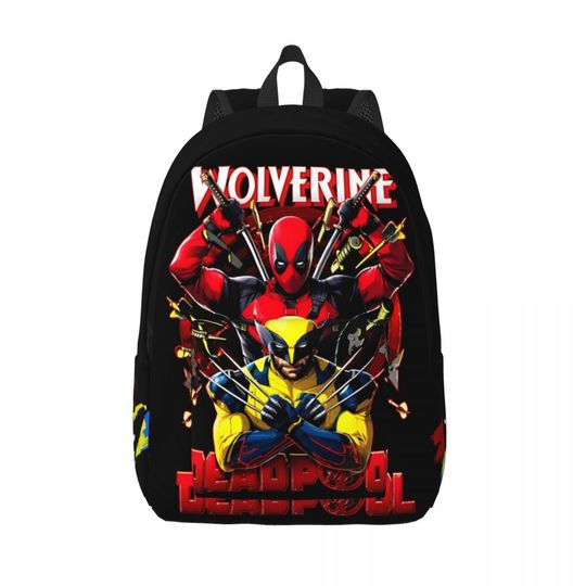 Popular Movies Backpack Deadpool & Wolverine Couple Design High School For Gifts