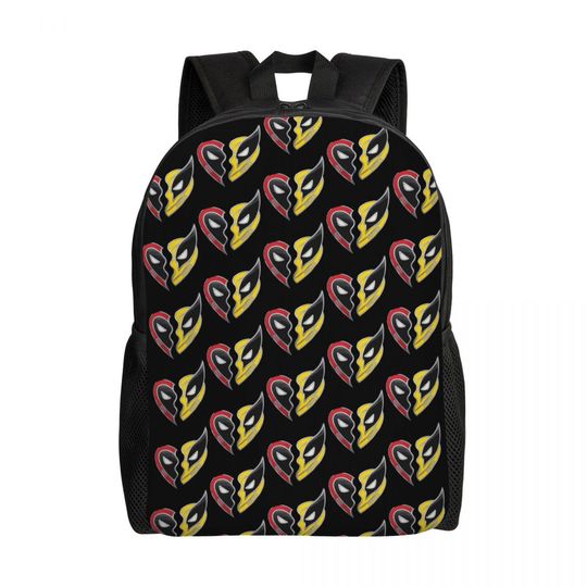 Deadpool Wolverine Superhero Backpack for Men Women, Student Bookbag for College & School