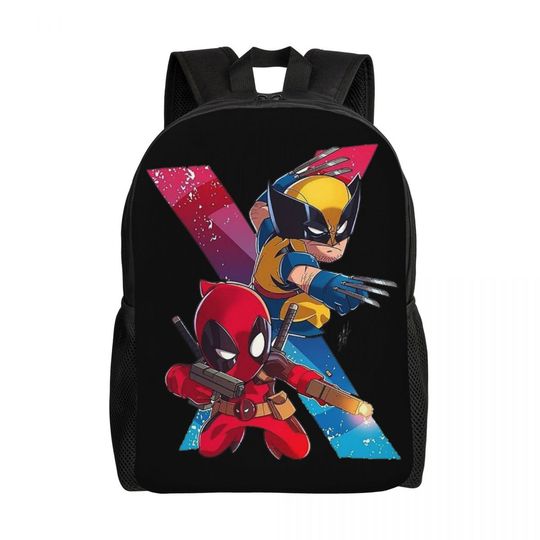 Deadpool and Wolverine Superhero Backpack for Students and Travel