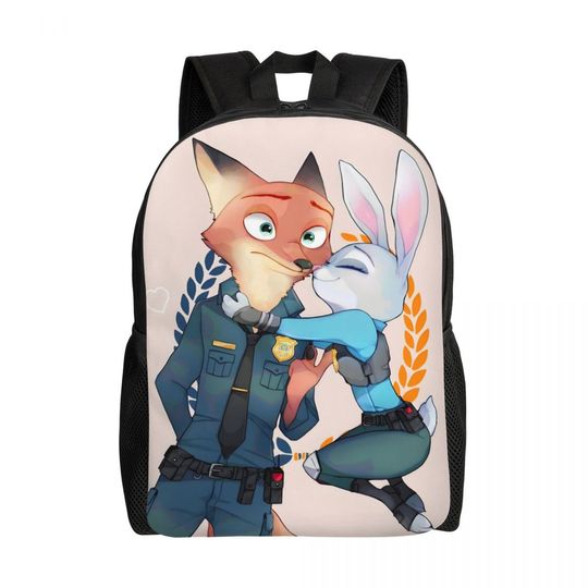 Zootopia Anime Backpack for School and Travel, Cute Cartoon College Student Bookbag for Women and Men