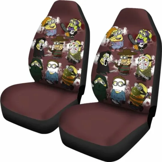 Minion Horror Car Seat Covers Set Of 2 Universal Fit