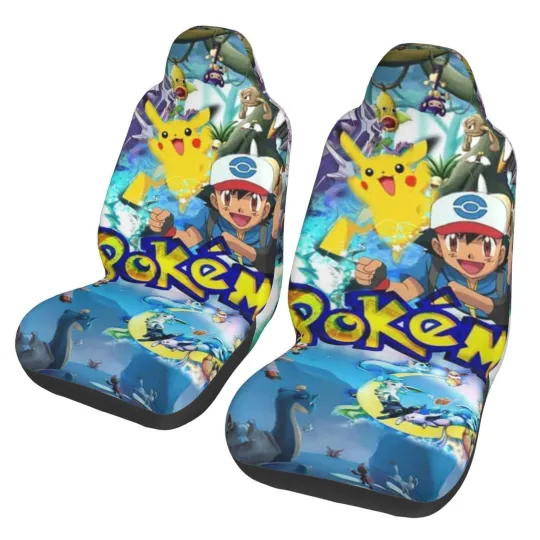 PCS Cute Anime Cartoon PKM Car Seat Cover Set of 2