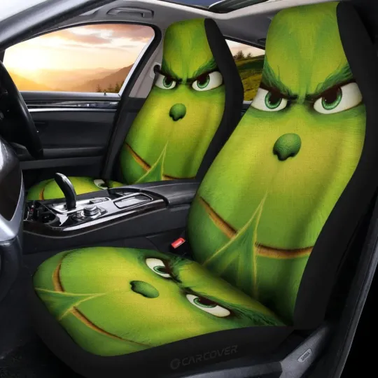 Funny Character Car Seat Covers for Custom Interior Accessories and Christmas Decorations