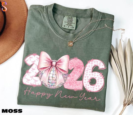 Happy New Year 2026 Shirt, Cute New Year Party Tee, Christmas Gift, Comfort Colors T-Shirt