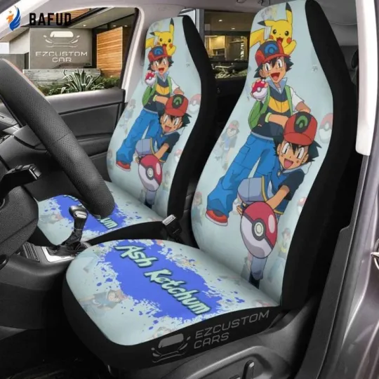 PKM Ash Ketchum Car Seat Covers Set of 2
