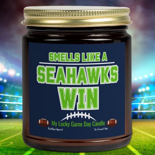 Seattle Game Day Scented Candle, Coconut Apricot Wax 9oz