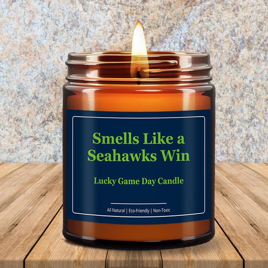 Seahawks Win Candle Gift, Seattle Seahawks Gift, Seahawks Football Gift, football Fans Gift Funny Lucky Game Day Candle, Birthday Sports Game Win