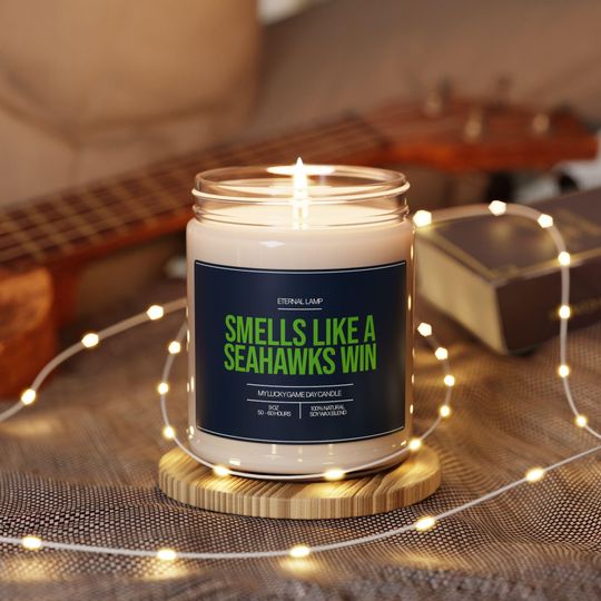 Smells Like a Seattle Seahawks Win Candle | Smells like Custom Candle | Seattle Seahawks Scented Candle | Lucky Football Candle