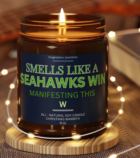 Seahawks Win Scented Candle | football Football Gift, Soy Wax
