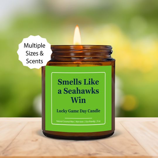 Seahawks Lucky Game Day Candle Gift, Seattle Seahawks Gift, Smells Like Seahawks Win Football Gift, football Fans Gift Funny Birthday Sports Team