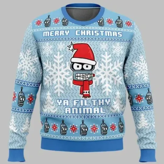 Merry Christmas Ya Filthy Animal Futurama Ugly Christmas Sweater