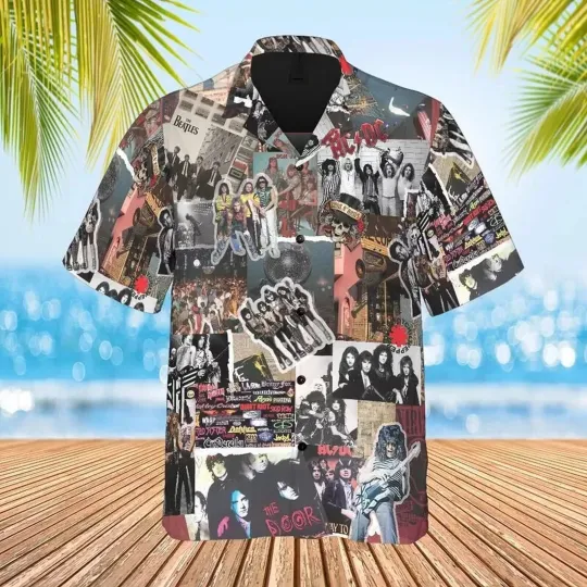 80s Rock Band Hawaiian Shirt for Men