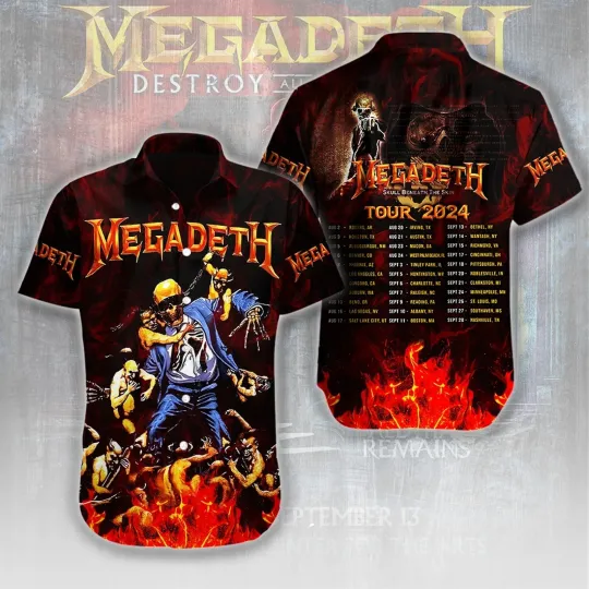 Megadeth Band Short Sleeve Hawaiian Shirt