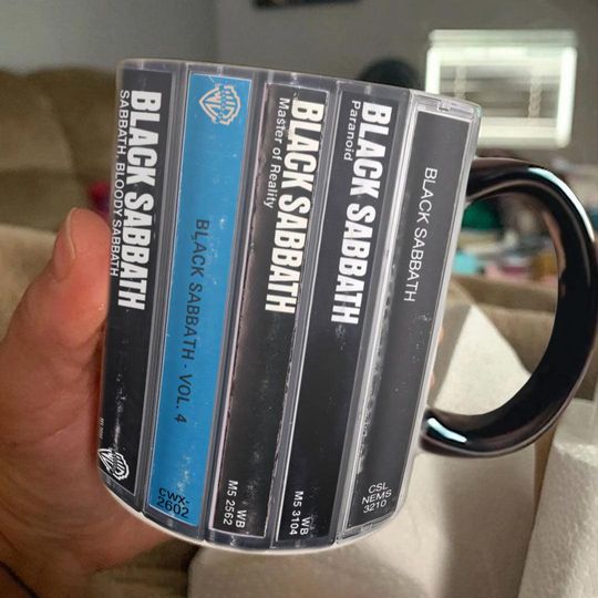 Black Sabbath Albums Retro Cassette Collection Accent Mug