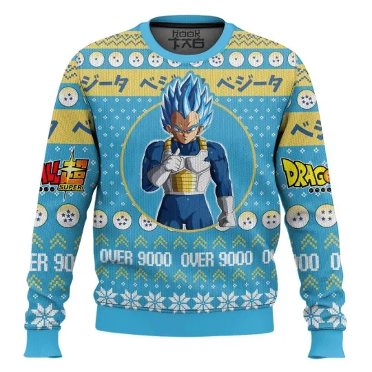 Vegeta Over 9000 Dr.agon Ball Z Ugly Christmas Sweater