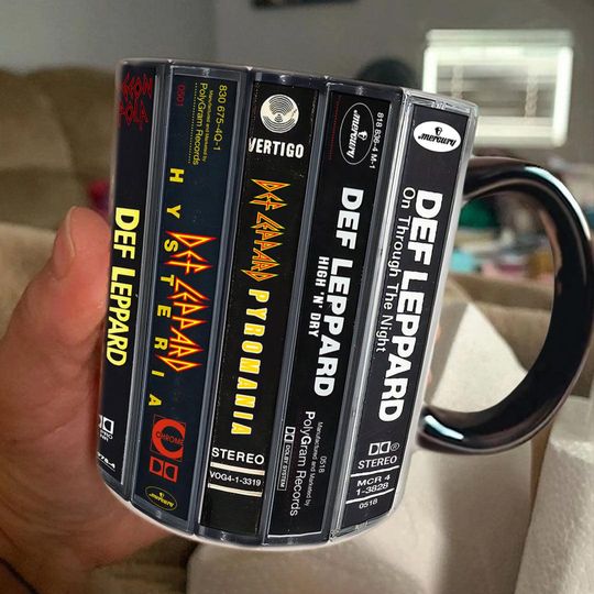 Def Leppard Albums Cassette Retro Collection Accent Mug