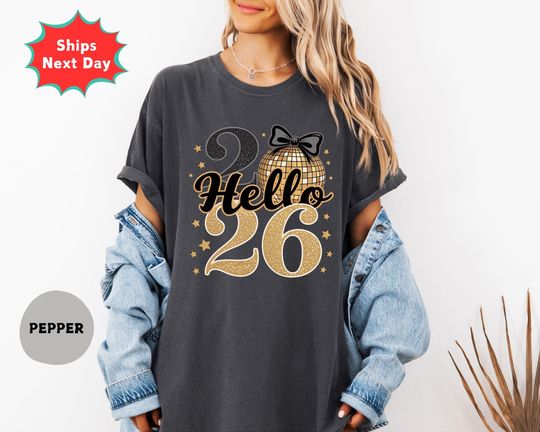 Comfort Colors Happy New Year 2026 T-Shirt, Holiday Tee