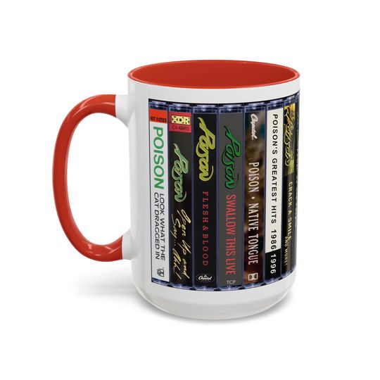 Poison Cassette Coffee Mug - Retro Music Lover Gift, 1980's Hair Metal Coffee Cup