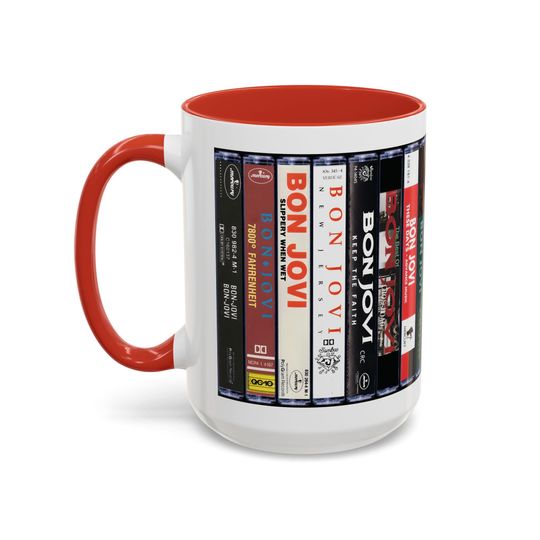 Bon Jovi Cassette Coffee Mug - Retro Music Lover Gift, 1980's Hair Metal Mug