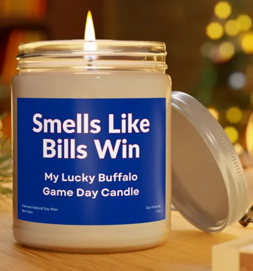 Buffalo Bills Win Natural Soy Scented Candle football Football Decor