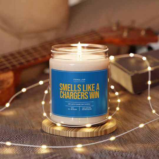 Smells Like a LA Chargers Win Candle | Smells like Custom Candle | Los Angeles Chargers Scented Candle | Lucky Football Candle