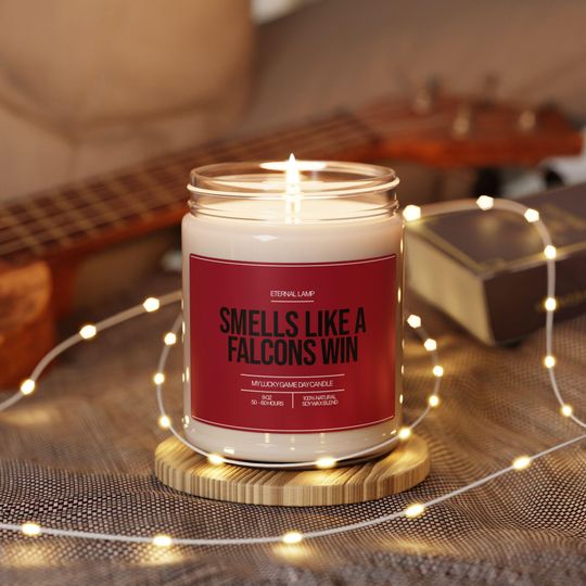 Smells Like a Atlanta Falcons Win Candle | Smells like Custom Candle | Atlanta Falcons Scented Candle | Lucky Football Candle