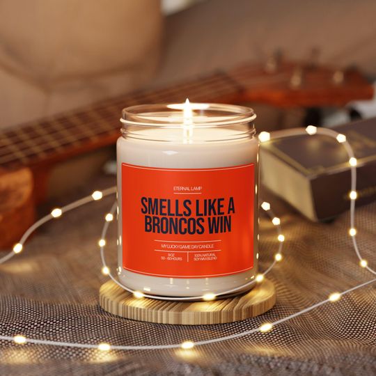 Smells Like a Denver Broncos Win Candle | Smells like Custom Candle | Denver Broncos Scented Candle | Lucky Football Candle