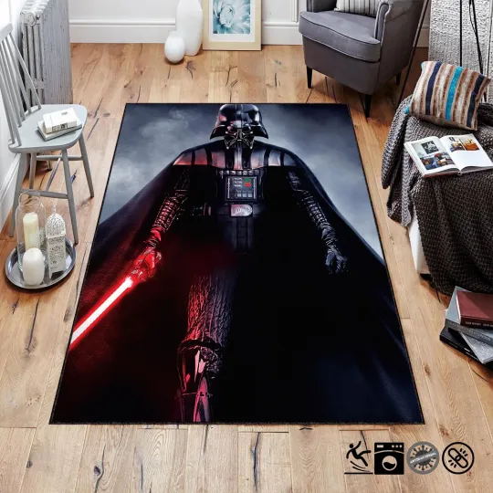 Darth Vader Rug, Star Wars Living Room Carpet, Sci-Fi Home Decor Mat
