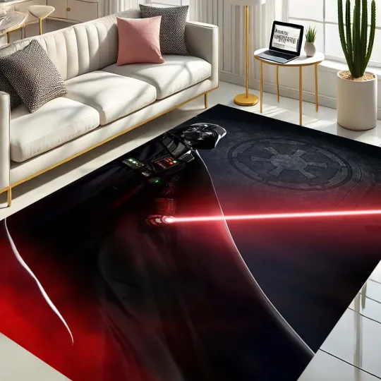 Darth Vader Rug, Star Wars Floor Mat, Sci-Fi Decor, Geek Room Rug, Movie Themed Rug