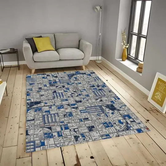 Star Wars Rug, Millennium Falcon, Darth Vader, Non-Slip Living Room Rug