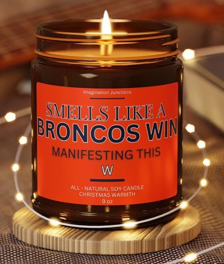 Broncos Scented Candles | football Gift, Game Day Decor