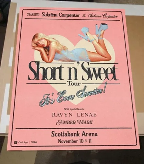 Sabrina Carpenter Short n' Sweet Tour Toronto Poster