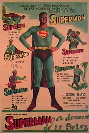 Superman Movie Poster George Reeves Vintage Spanish Film Vertical Matte Poster